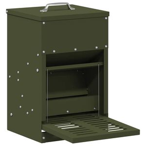 vidaXL H&uuml;hnertretfeeder Olivgr&uuml;n 25 x 42 x 40 cm 4 kg