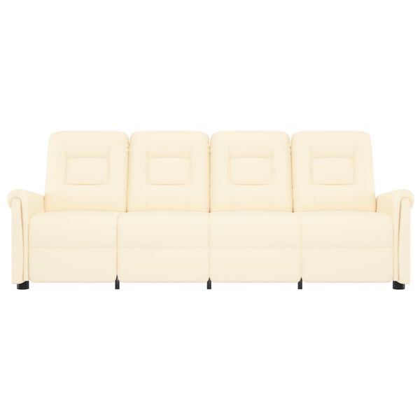 vidaXL 4-Sitzer Massagesessel Creme Kunstleder