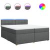 vidaXL Boxspringbett mit Matratze Dunkelgrau 200x200 cm Stoff