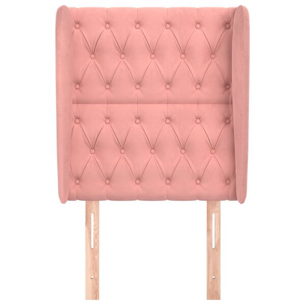 vidaXL Kopfteil mit Ohren Rosa 83x23x118/128 cm Samt