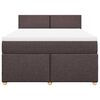 vidaXL Boxspringbett mit Matratze Dunkelbraun 160x200 cm Stoff