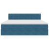 vidaXL Bett mit Stauraum und LED mit LED Dunkelblau 180 x 200 cm Samt