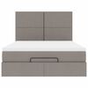 vidaXL Ottoman-Bett mit Matratze & LEDs Taupe 140x190 cm Stoff