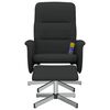 vidaXL Massagesessel mit Fußhocker Schwarz Stoff