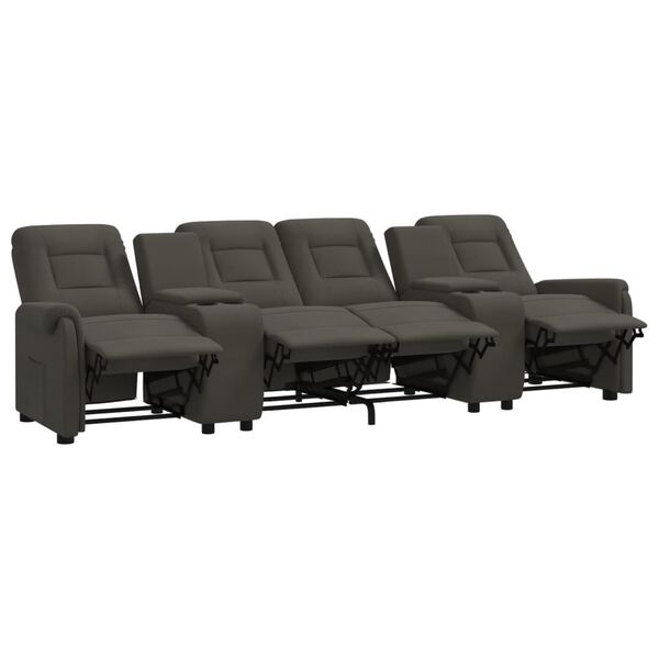 vidaXL Relaxsofa 4-Sitzer mit Getr&auml;nkehaltern Dunkelgrau