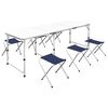 vidaXL Klappbarer Campingtisch mit 4 Hocker H&ouml;henverstellbar 180x60 cm