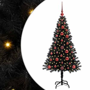 vidaXL Weihnachtsbaum mit 150 LEDs mit St&auml;nder Schwarz 120 cm PVC