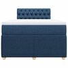 vidaXL Boxspringbett mit Matratze Blau 120x200 cm Stoff