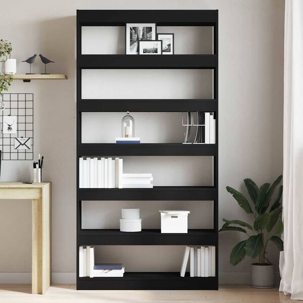 vidaXL B&uuml;cherregal Schwarz 100 x 30 x 198 cm Holzwerkstoff