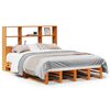 vidaXL Massivholzbett mit Regal ohne Matratze Wachsbraun 120x190 cm