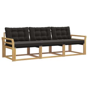 vidaXL Outdoor-Sofagarnitur mit Kissen 3 pcs Wei&szlig; und Schwarz