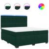 vidaXL Boxspringbett mit Matratze Dunkelgr&uuml;n 200x200 cm Samt