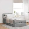 vidaXL Ottoman-Bett mit Matratze Hellgrau 90x190 cm Stoff