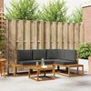 vidaXL Outdoor-Sofagarnitur mit Kissen 5 St&uuml;ck Natur und Anthrazit
