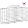vidaXL Gabionen mit Hochbogen 25 Stk 200x50x100/120cm Verzinktes Eisen