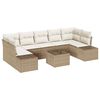 vidaXL Gartensofa-set 8 Stk. Beige und Creme Poly-Rattan