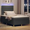 vidaXL LED Boxspringbett mit Matratze Dunkelgrau 120 x 200 cm Stoff