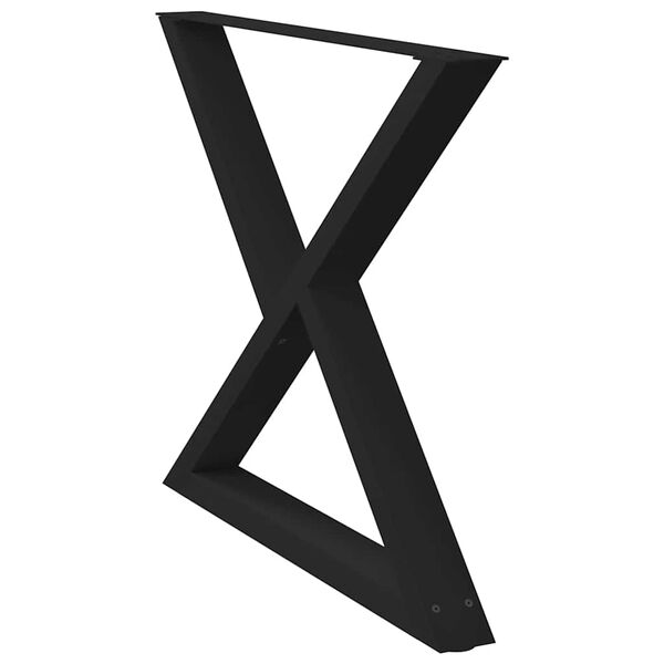 vidaXL Esstisch Beine 2 Stück Schwarz 90x(72-73,3) cm Stahl