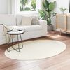 vidaXL Bereichsteppiche Oval HUARTE Creme 120 x 170 cm 100 %Polyester