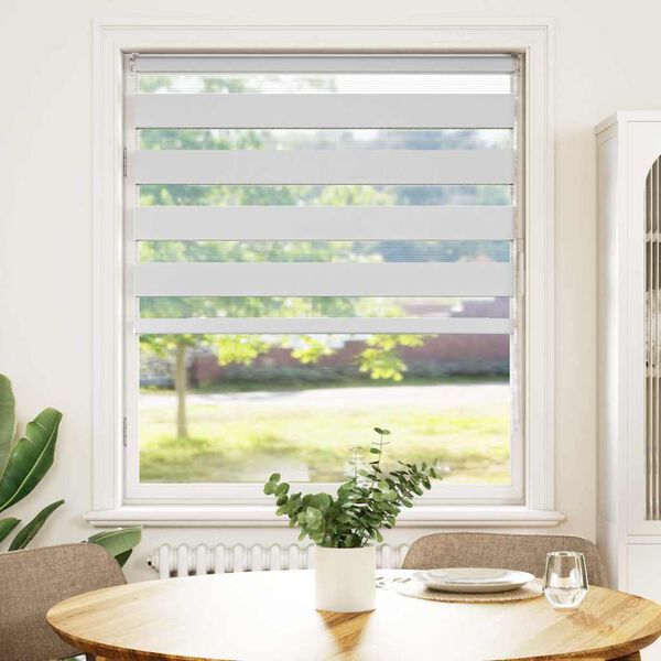 vidaXL Doppelrollo Wei&szlig; 110x100 cm Stoffbreite 105,9 cm Polyester