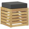 vidaXL Outdoor Hocker Bank Massivholz Akazie Wei&szlig;