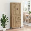 vidaXL Highboard mit Schubladen 2 pcs Artisan-Eiche Holzwerkstoff