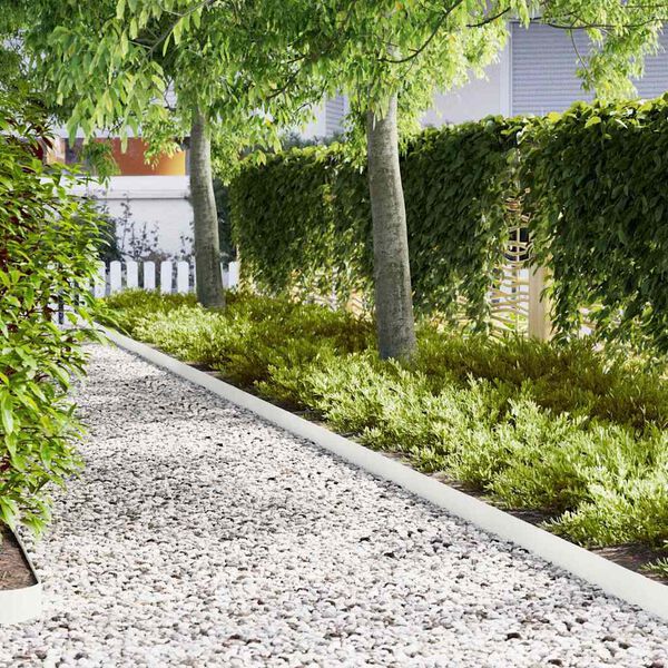 vidaXL Raseneinfassung 10 pcs Wei&szlig; 100 x 0,05 x 20 cm