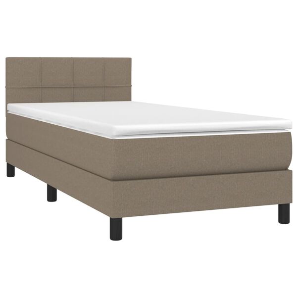 vidaXL Boxspringbett mit Matratze Taupe 80x200 cm Stoff