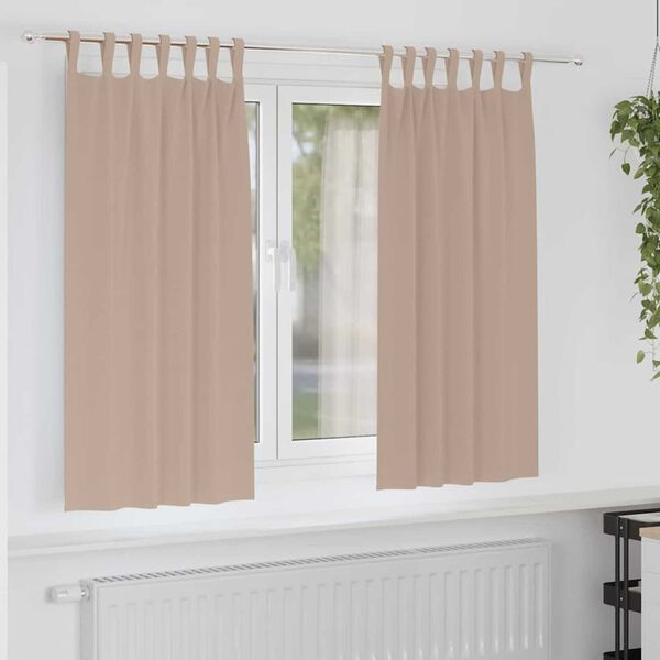 vidaXL Verdunkelungs-Vorh&auml;nge mit Ringen 2 pcs Taupe 175 x 140 cm