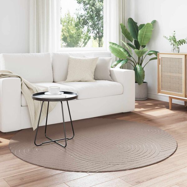 vidaXL Bereichsteppiche Rund Beige &Oslash; 120 CM