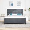 vidaXL Boxspringbett mit Matratze Dunkelgrau 180 x 200 cm Samt