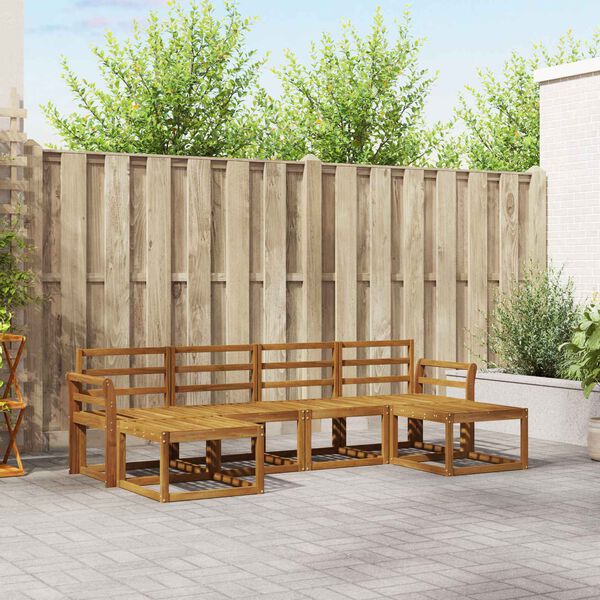 vidaXL Outdoor-Sofagarnitur 6 pcs Natur Holzwerkstoff