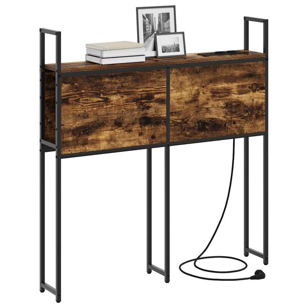 vidaXL Kopfteil mit Stauraum mit Ladestation R&auml;uchereiche 80 cm