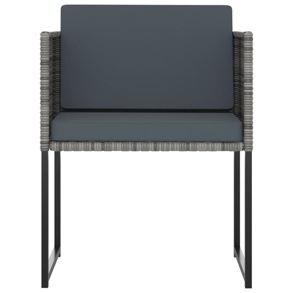 vidaXL 9-tlg. Garten-Essgruppe mit Kissen Poly Rattan Grau