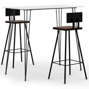 vidaXL 3-tlg. Bar-Set Wei&szlig;