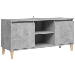 vidaXL TV-Schrank mit Massivholz-Beinen Betongrau 103,5x35x50 cm