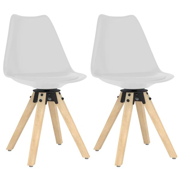 vidaXL Esszimmerst&uuml;hle 2 Stk. Drehbar Wei&szlig; PP