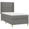 vidaXL Boxspringbett mit Matratze & LED Dunkelgrau 90x200 cm Stoff