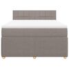 vidaXL Boxspringbett mit Matratze Taupe 140x190 cm Stoff