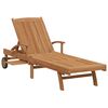 vidaXL Sonnenliege Massives Teakholz Braun