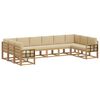 vidaXL Outdoor-Sofagarnitur mit Kissen 10 pcs Wei&szlig; und Beige