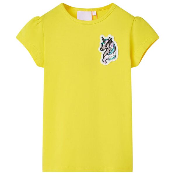 Kinder-T-Shirt Knallgelb 116