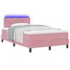vidaXL LED Boxspringbett mit Matratze mit LED Rosa 120 x 200 cm Samt