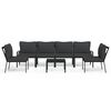vidaXL 7-tlg. Garten-Lounge-Set mit Grauen Kissen Stahl