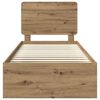 vidaXL Bettrahmen Kunsthandwerk Eiche 75 x 190 cm Massives Kiefernholz
