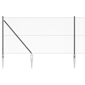 vidaXL Sechseckzaun mit Pfosten 100 x 1 m PVC-beschichteter Stahl Grau