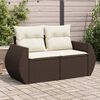 vidaXL Gartensofa mit Kissen 2-Sitzer Braun Poly Rattan
