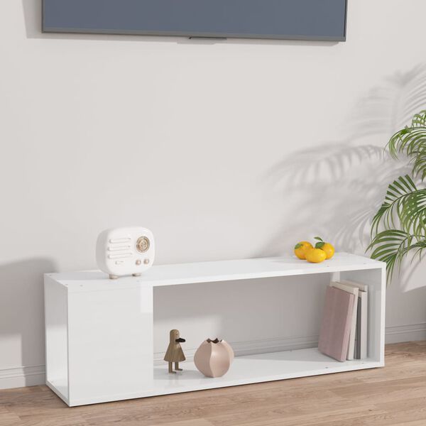 vidaXL TV-Schrank Hochglanz-Wei&szlig; 100x24x32 cm Holzwerkstoff