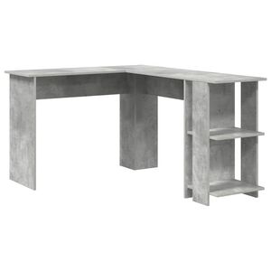 vidaXL Eck-Schreibtisch Beton Grau Holzwerkstoff 140 x 113,5 x 75 cm