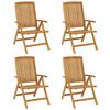 vidaXL Gartenst&uuml;hle 4 Stk. Verstellbar Massivholz Teak